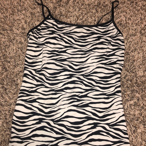 Tops - Zebra print spaghetti strap Tank top Tops - Zebra print spaghetti strap Tank top